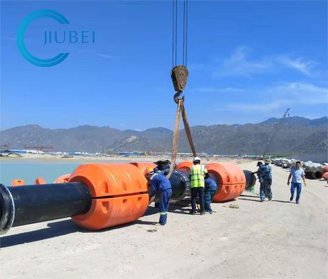 Pomarańczowy / żółty cylindryczny pływak do rur HDPE DN1100 do rurociągów pogłębiarskich