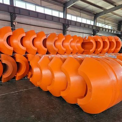 Odporny na wstrząsy pływacz rur HDPE w kolorze żółtym/pomarańczowym z produkcją formowania rotacyjnego